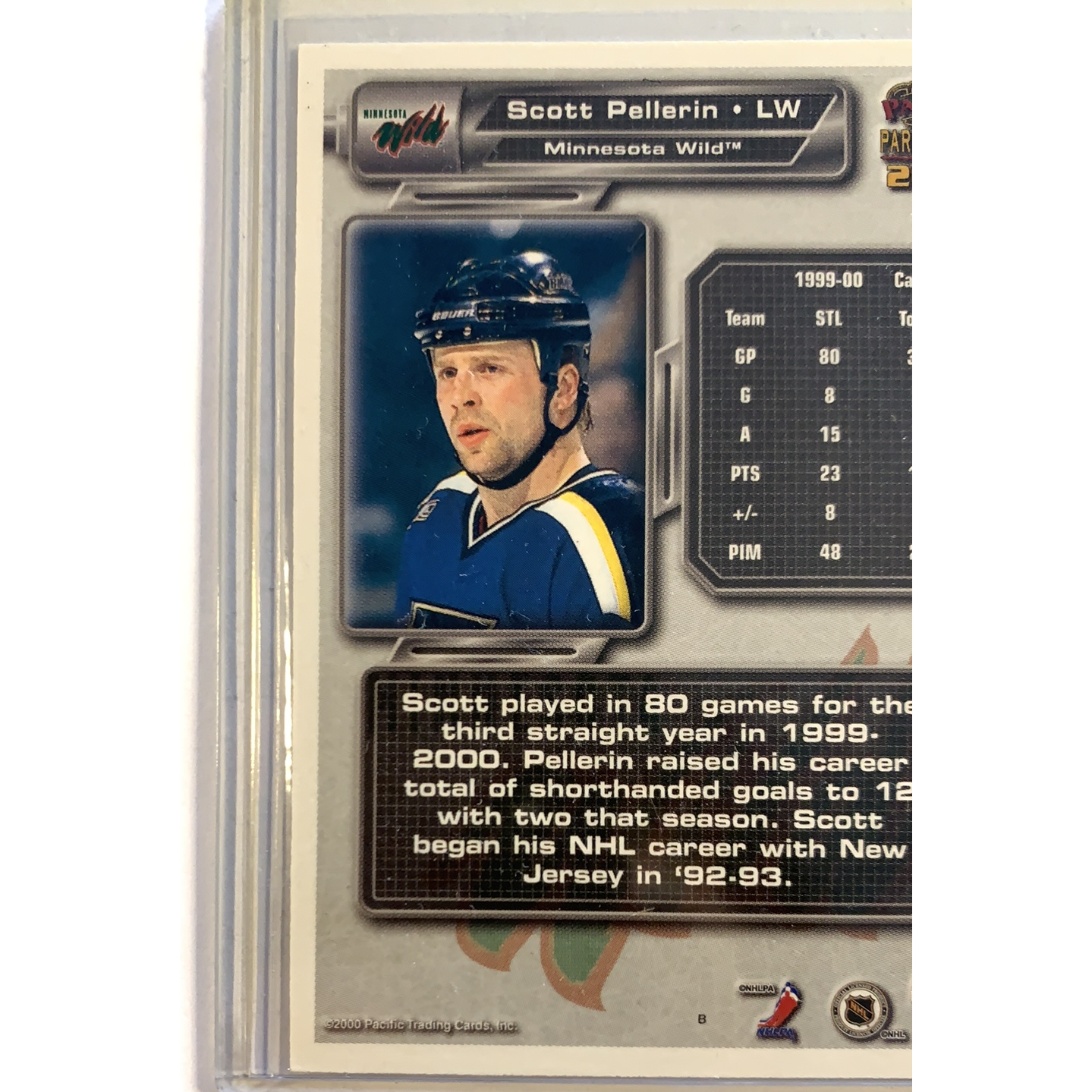  2000-01 Pacific Paramount Scott Pellerin Gold Holo /74  Local Legends Cards & Collectibles
