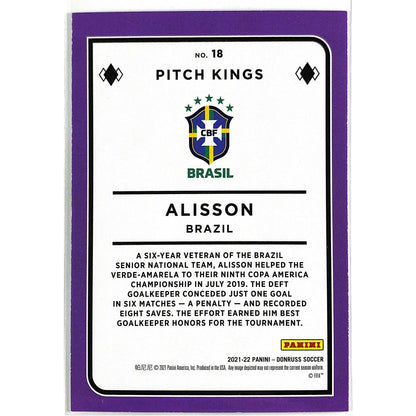 2021-22 Donruss Qatar 2022 Alisson Pitch Kings Canvas