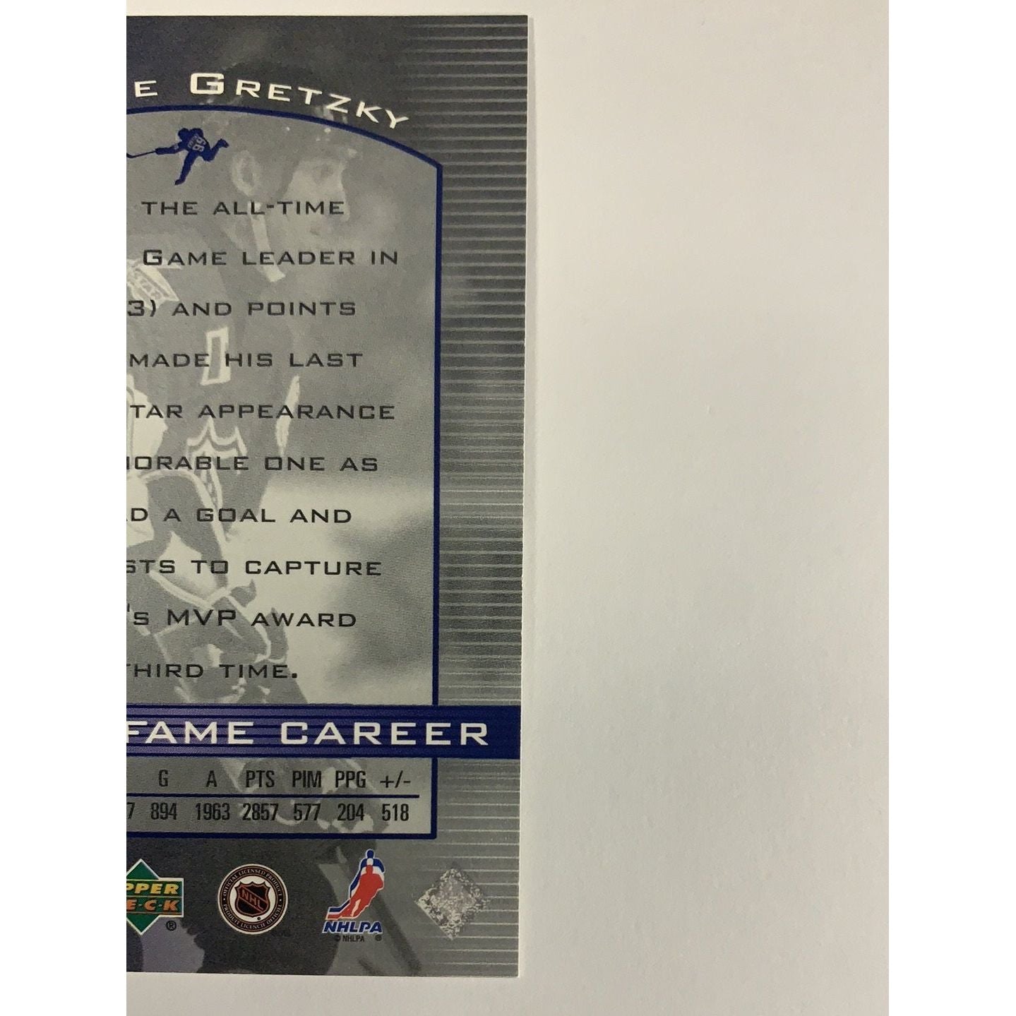  2000 Upper Deck Hall Of Fame Career Wayne Gretzky HOF 28  Local Legends Cards & Collectibles
