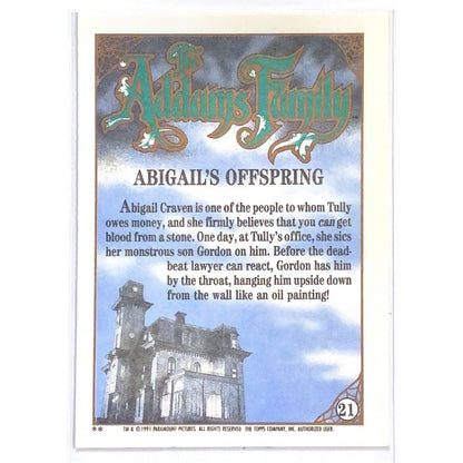  1991 Paramount Pictures The Adams Family Abigail’s Offspring #21  Local Legends Cards & Collectibles