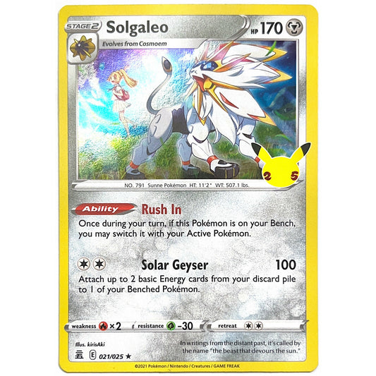 Celebrations Solgaleo Rare Holo 021/025