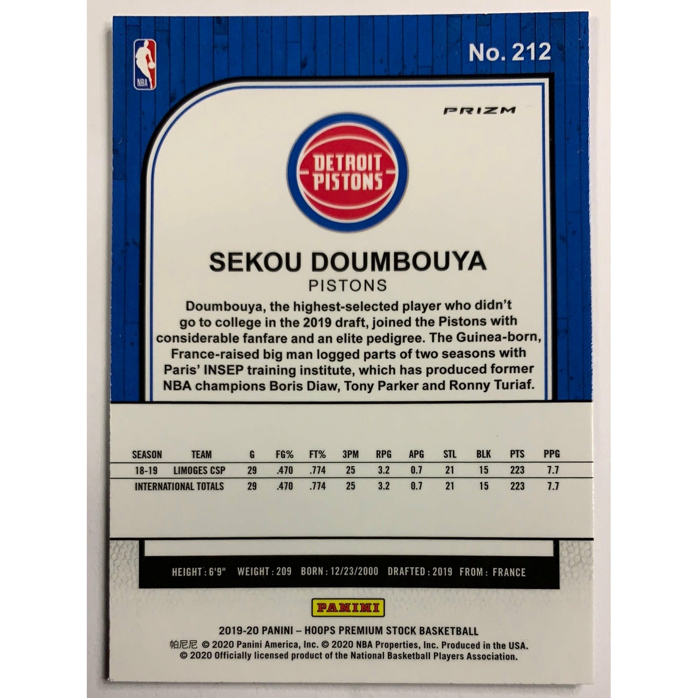  2019-20 Hoops Premium Stock Sekou Doumbouya Fast Break Prizm RC  Local Legends Cards & Collectibles