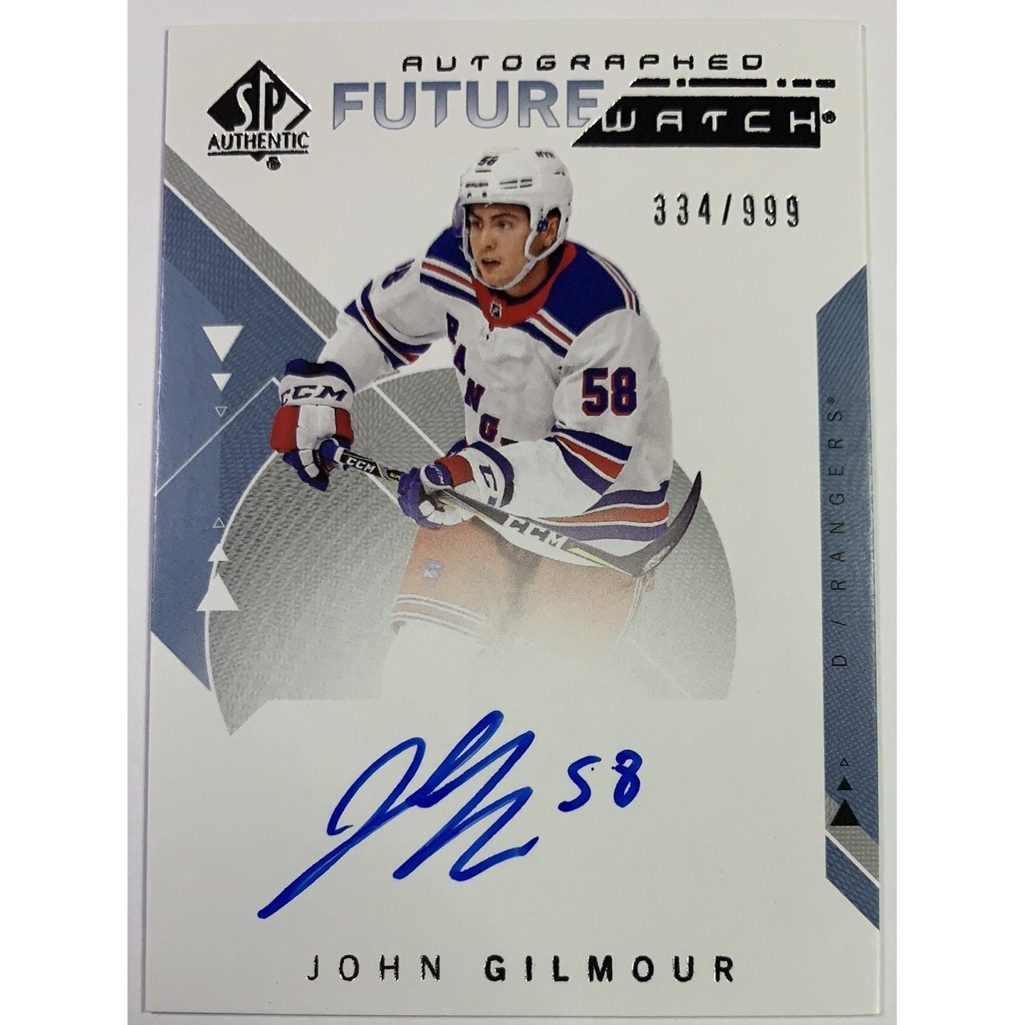  2018-19 SP John Gilmour Future Watch Auto /999  Local Legends Cards & Collectibles