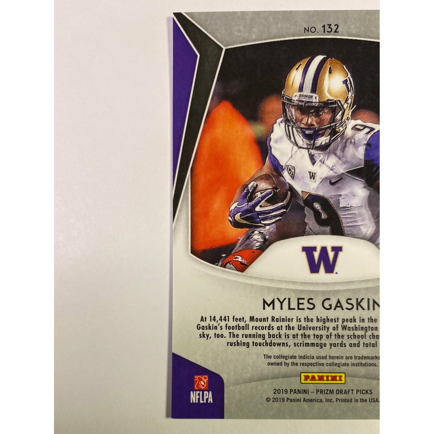 2019 Panini Prizm Draft Picks Myles Gaskin Silver Holo Prizm RC