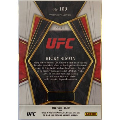 2022 Select Ricky Simon Orange Flash Prizm RC