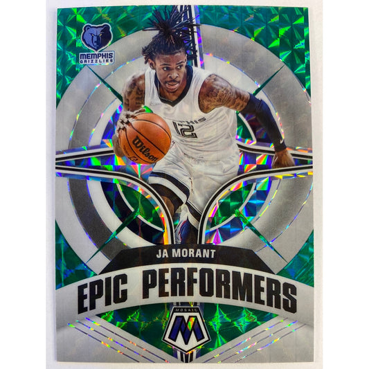 2021-22 Mosaic Ja Morant Epic Performers Green Mosaic Prizm