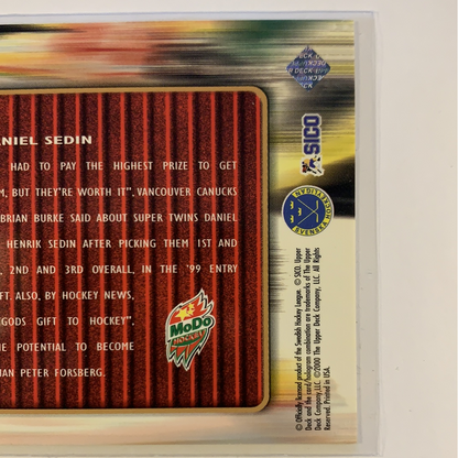  2000-01 Swedish Upper Deck Daniel Sedin Hands of Gold  Local Legends Cards & Collectibles