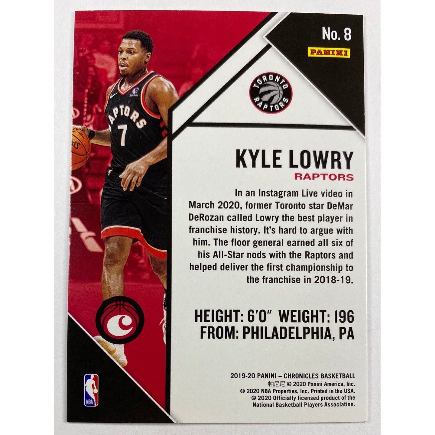 2019-20 Chronicles Kyle Lowry Rave Reviews