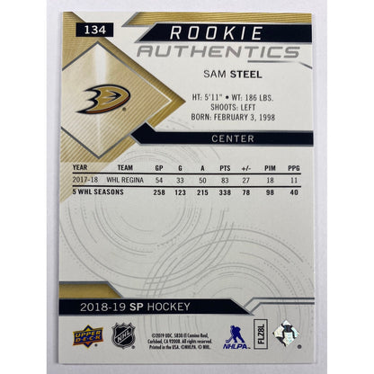2018-19 Sp Sam Steel Rookie Authentics Blue