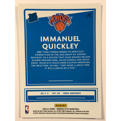 2020-21 Donruss Optic Immanuel Quickley Rated Rookie