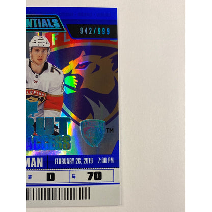 2019-20 Upper Deck Credentials Riley Stillman Debut Ticket Access /999