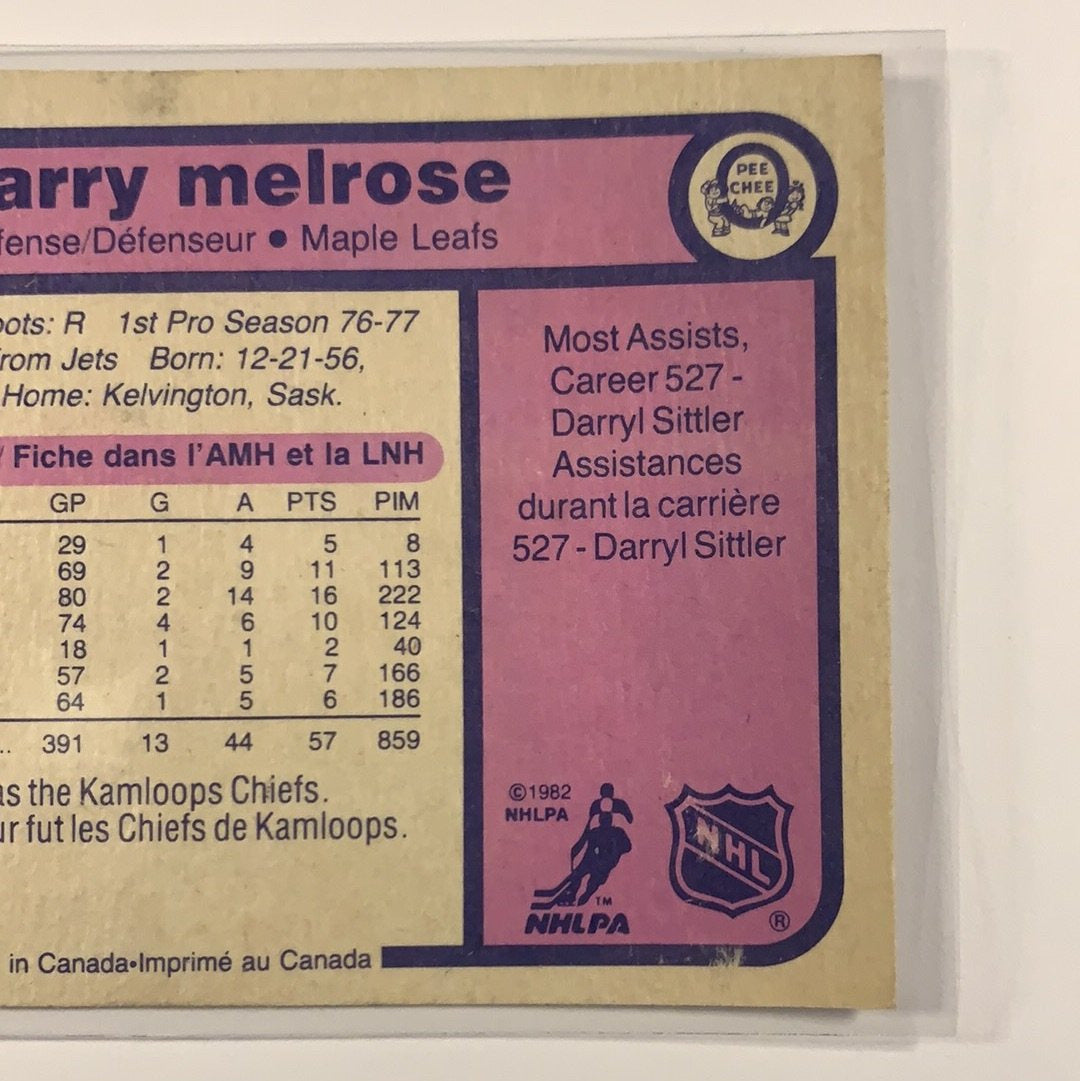  1982-83 O-Pee-Chee Barry Melrose Base #328  Local Legends Cards & Collectibles