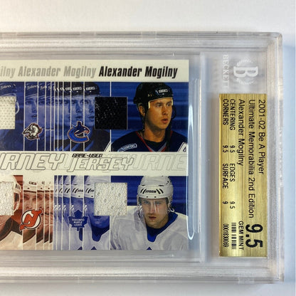 2001-02 Be A Player Ultimate Memorabilia 2nd Edition Alexander Mogilny Game Used Journey Jersey /50 Beckett Graded 9.5