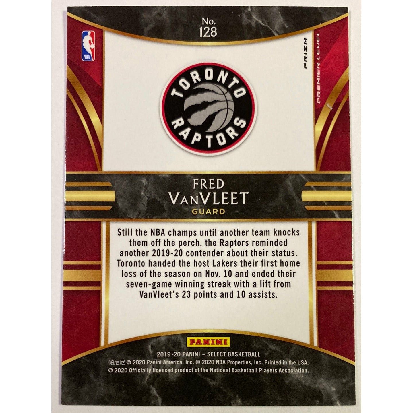  2019-20 Select Fred VanVleet Premier Level Silver Holo Prizm  Local Legends Cards & Collectibles