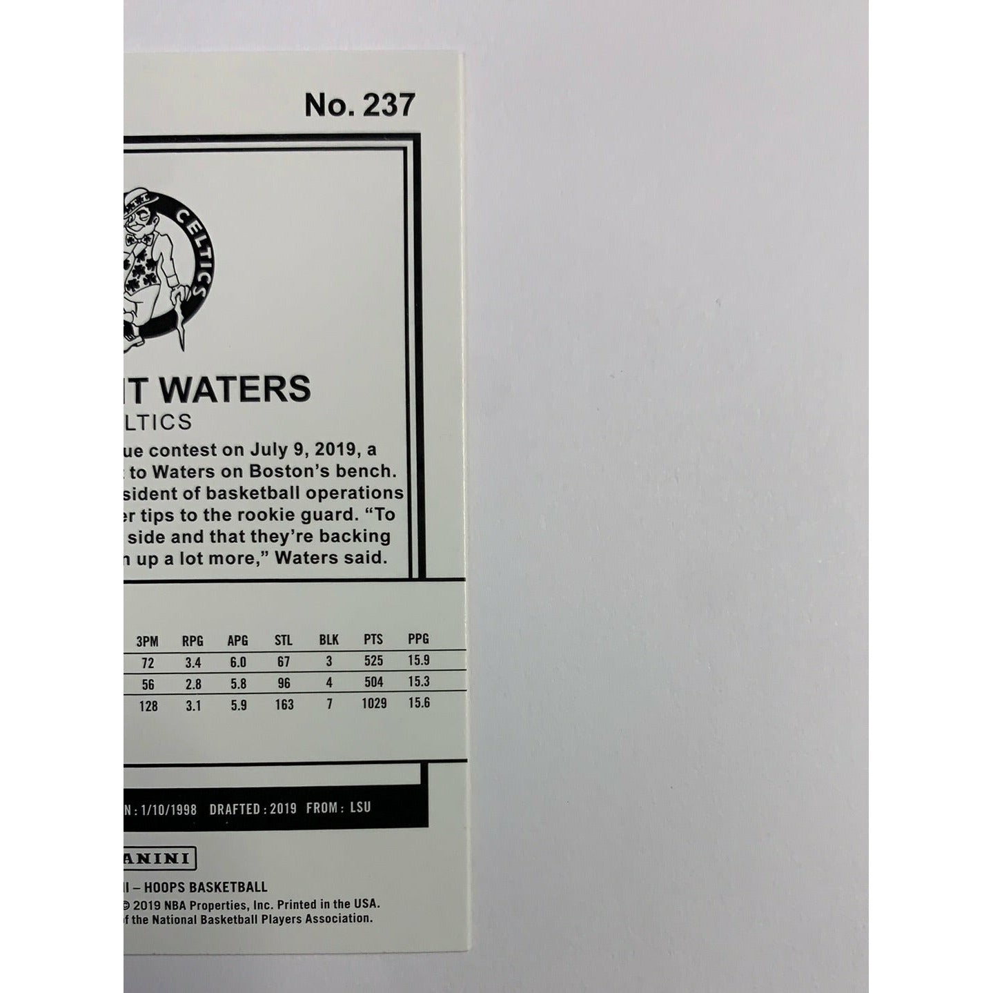 2019-20 Hoops Tremont Waters RC-Local Legends Cards & Collectibles