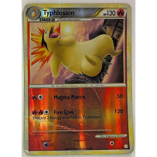 HeartGold SoulSilver Typhlosion Rare Reverse Holo 32/123 *HEAVY Play