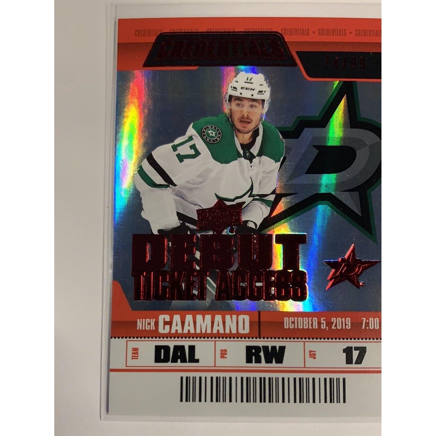  2019-20 Credentials Nick Caamano Debut Ticket Access /99  Local Legends Cards & Collectibles