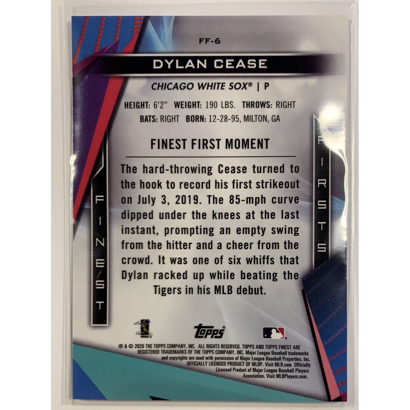  2020 Topps Finest First Dylan Cease RC  Local Legends Cards & Collectibles