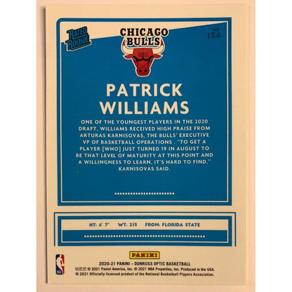 2020-21 Donruss Optic Patrick Williams Rated Rookie