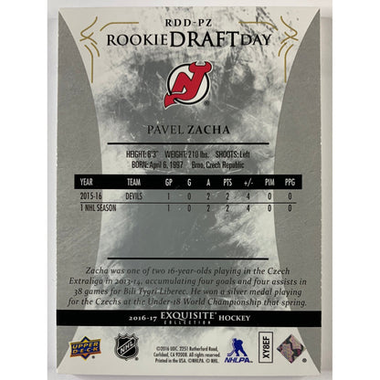 2016-17 Exquisite Collection Pavel Zacha Rookie Draft Day /199