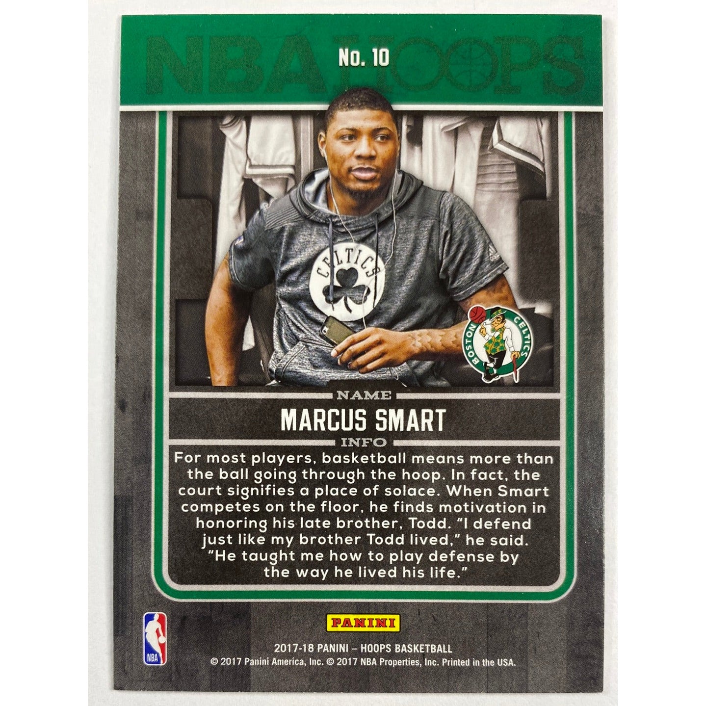 2017-18 Hoops Marcus Smart Back Stage Pass