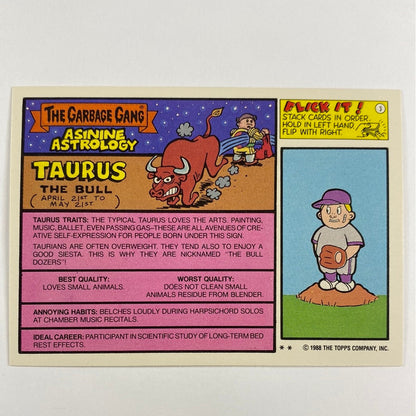 1988 Topps Garbage Pail Kids Bag Piper Die Cut