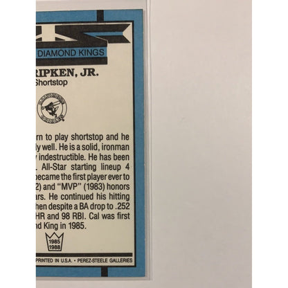  1987 Leaf Donruss Cal Ripkin Jr Donruss Diamond Kings  Local Legends Cards & Collectibles