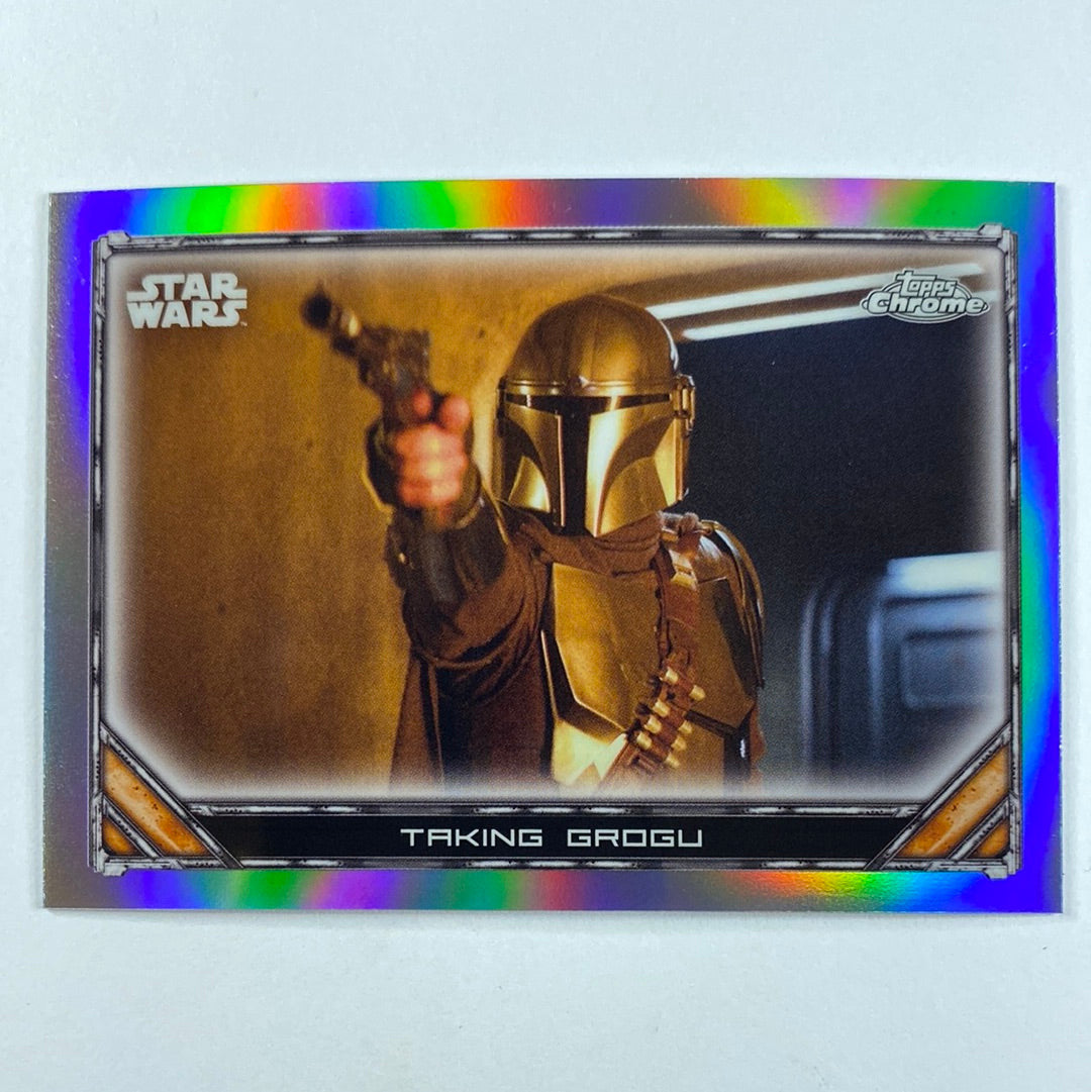 Topps Chrome The Mandalorian Taking Grogu Refractor