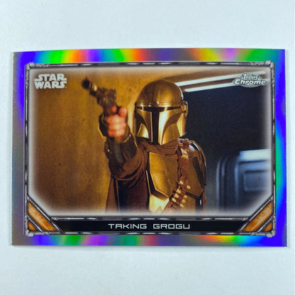 Topps Chrome The Mandalorian Taking Grogu Refractor