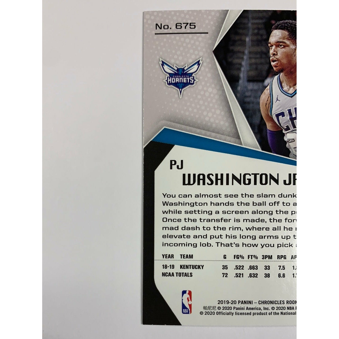 2019-20 Chronicles Rookies And Stars Pj Washington Jr RC