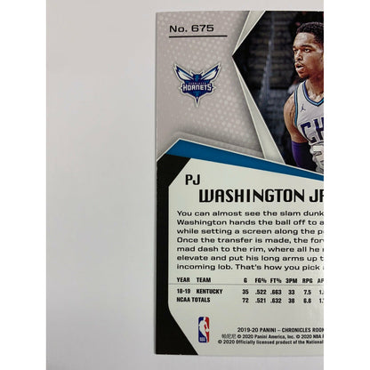 2019-20 Chronicles Rookies And Stars Pj Washington Jr RC