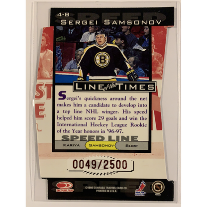  1998-99 Donruss Sergei Samsonov Line of the Times /2500  Local Legends Cards & Collectibles