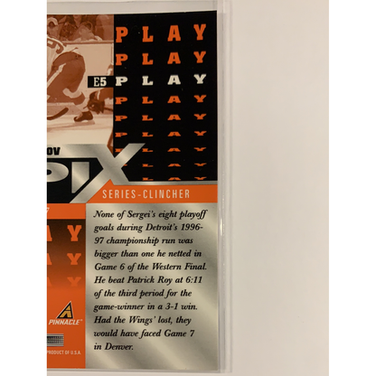  1997-98 Pinnacle Sergei Fedorov Epix Orange Play  Local Legends Cards & Collectibles