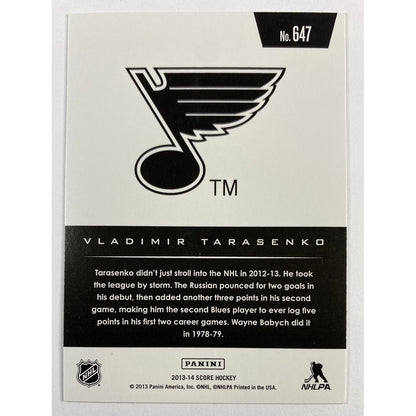 2012-13 Score Vladimir Tarasenko Hot Rookies Gold