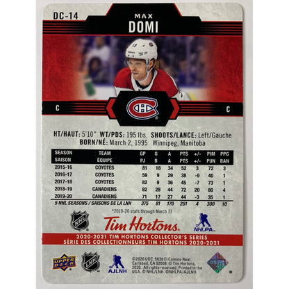 2020-21 Tim Hortons Max Domi Red Die Cut