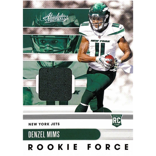 2020 Absolute Denzel Mims Rookie Force Jersey Patch  Local Legends Cards & Collectibles