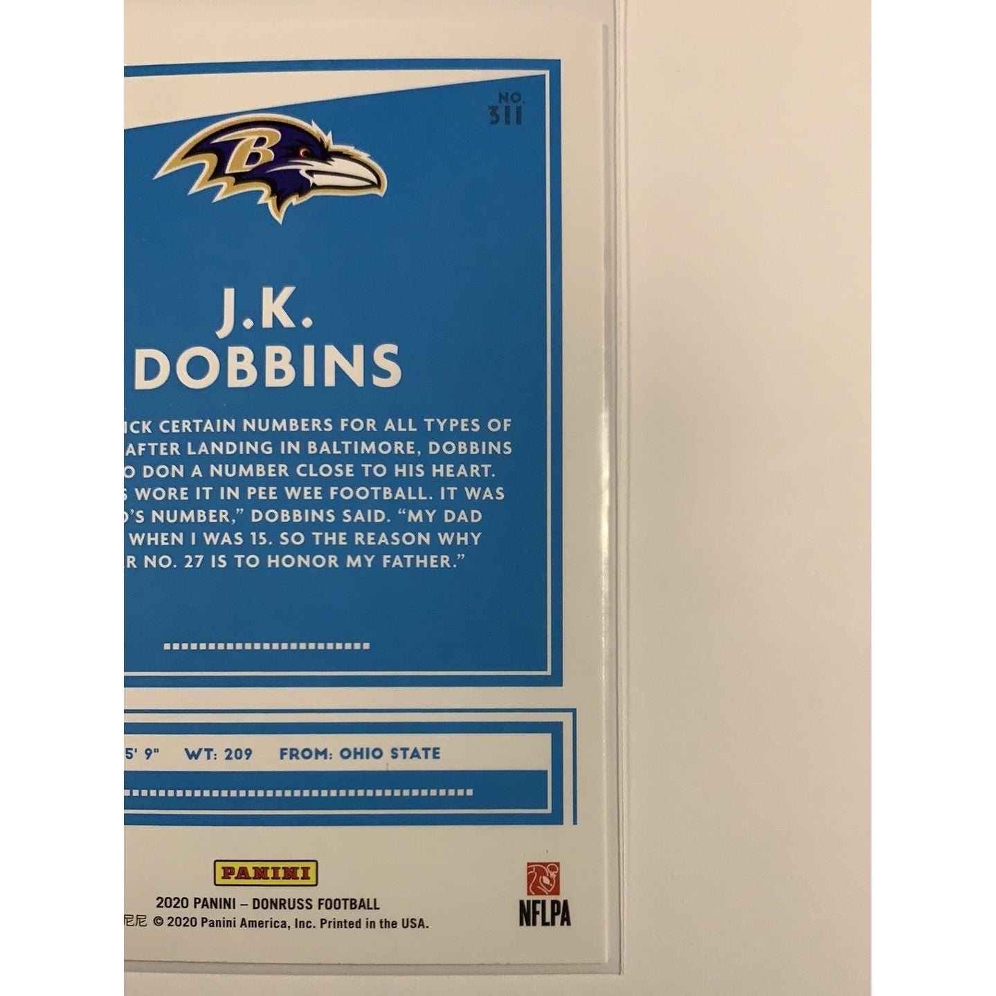  2020 Donruss J.K. Dobbins Rated Rookie  Local Legends Cards & Collectibles