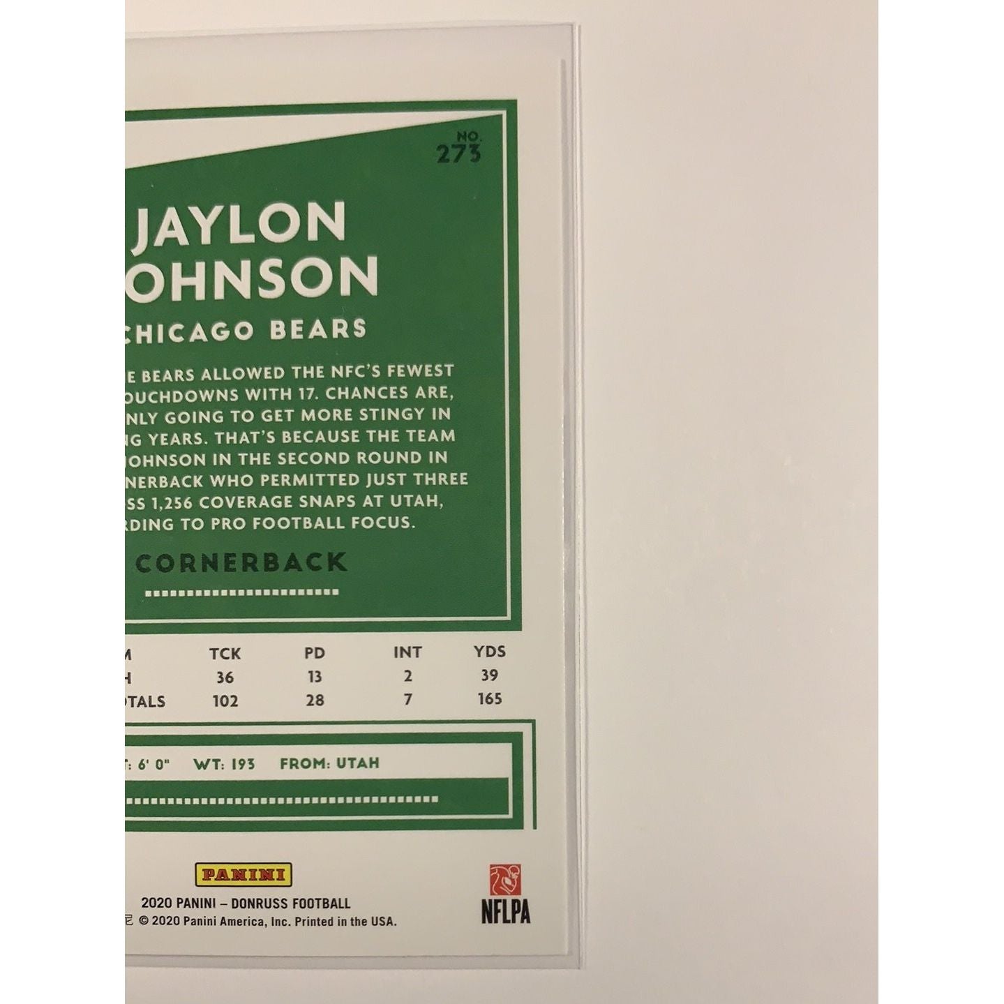  2020 Donruss Jaylon Johnson RC  Local Legends Cards & Collectibles