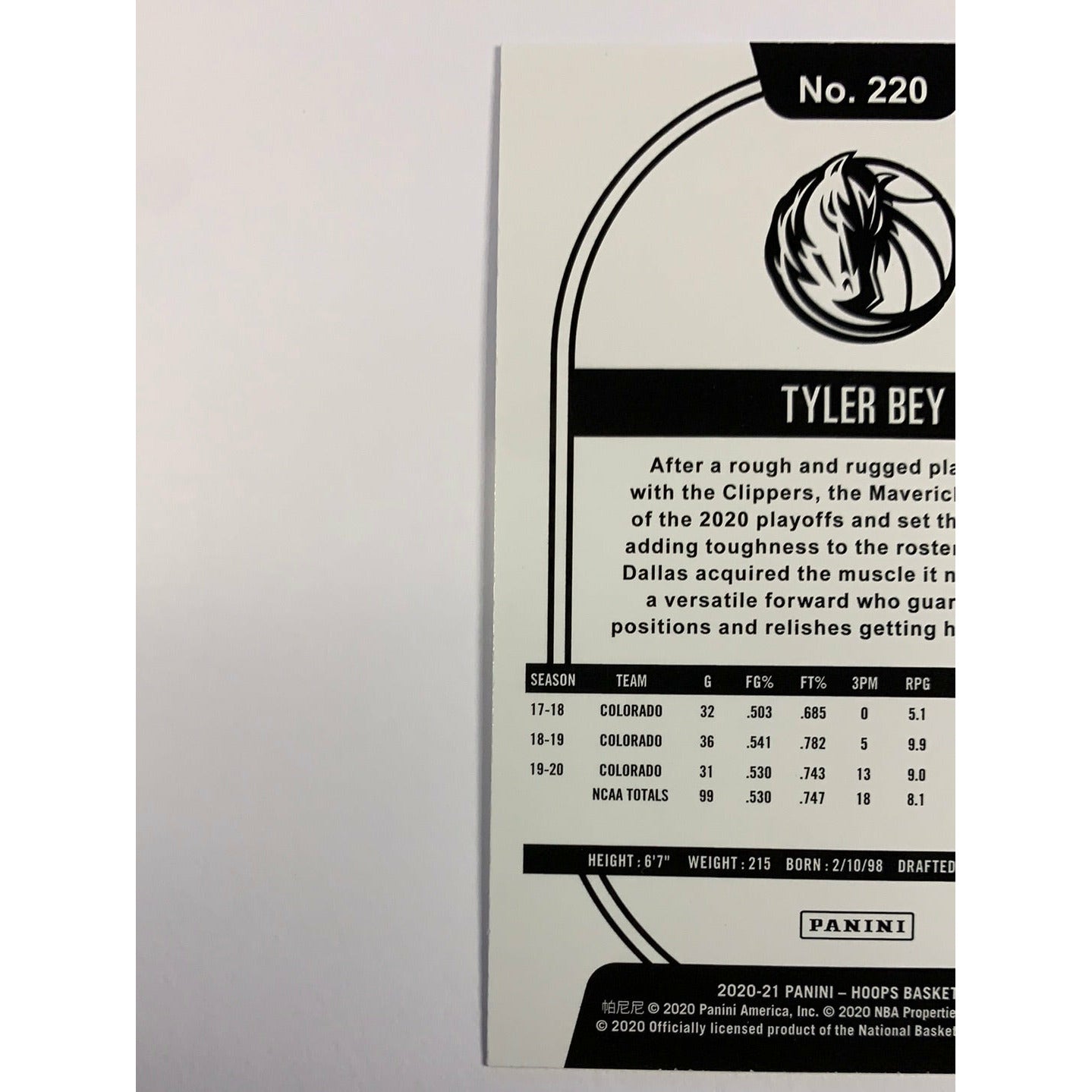 2020-21 Hoops Tyler Bey RC