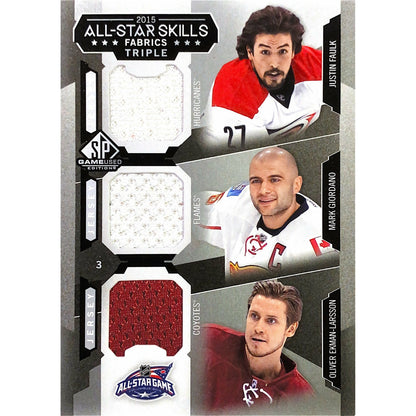  2015-16 SP Game Used Faulk / Giordano / Ekman-Larsson All Star Skills Triple Fabric  Local Legends Cards & Collectibles