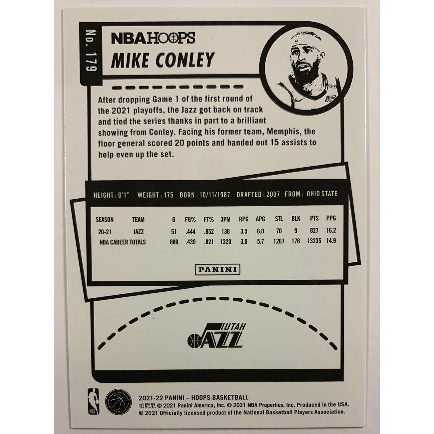 2021-22 Hoops Mike Conley Silver Holo 31/199