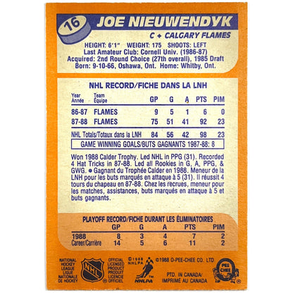 1988-89 O-Pee-Chee Joe Nieuwendyk RC