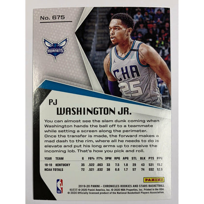 2019-20 Chronicles Rookies And Stars Pj Washington Jr RC