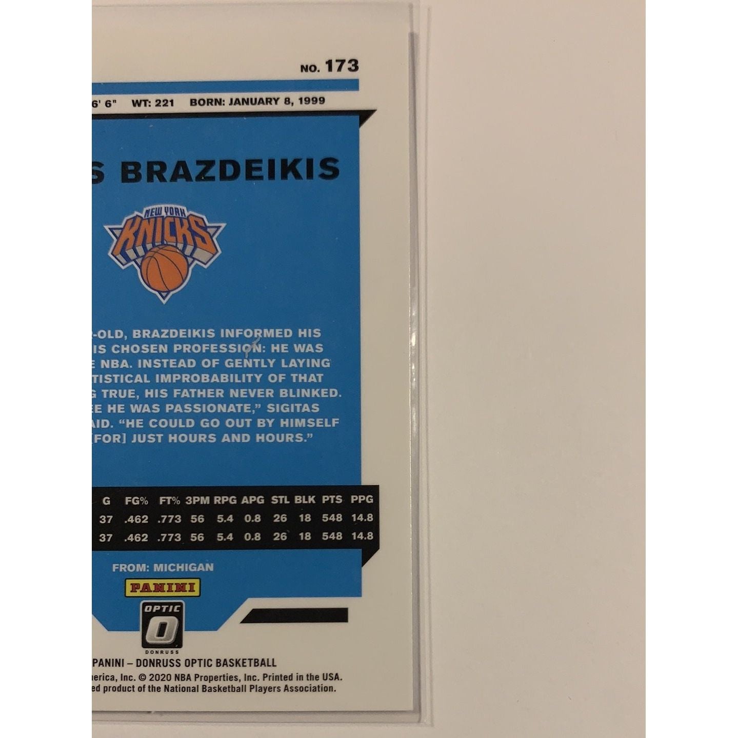  2019-20 Donruss Optic Ignas Brazdeikis Rated Rookie  Local Legends Cards & Collectibles