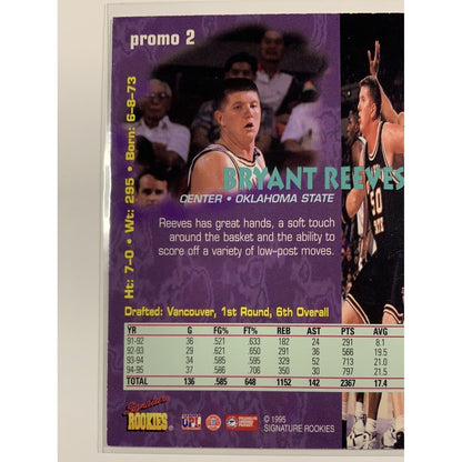  1995 Signature Rookies Bryant BIG COUNTRY Reeves Promo Card  Local Legends Cards & Collectibles