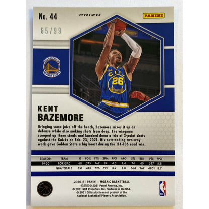 2020-21 Mosaic Kent Bazemore Blue Mosaic Prizm /99