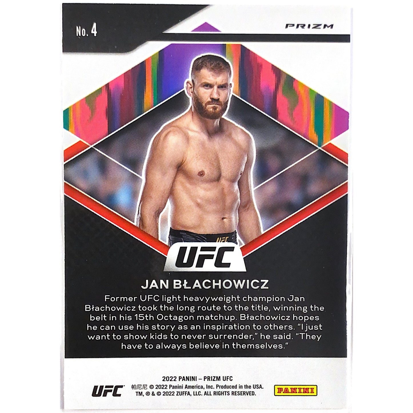 2022 Prizm Jan Blachowicz Fearless Green Prizm