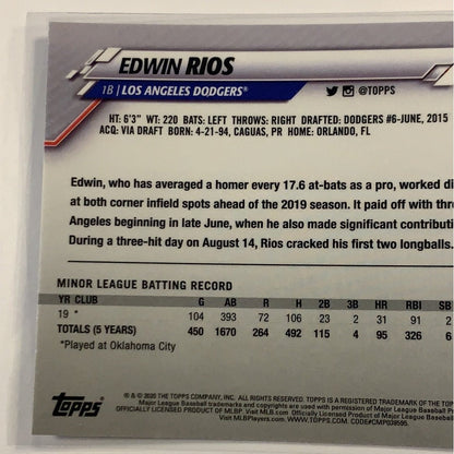  2020 Topps Chrome Edwin Rios RC Sepia Refractor  Local Legends Cards & Collectibles