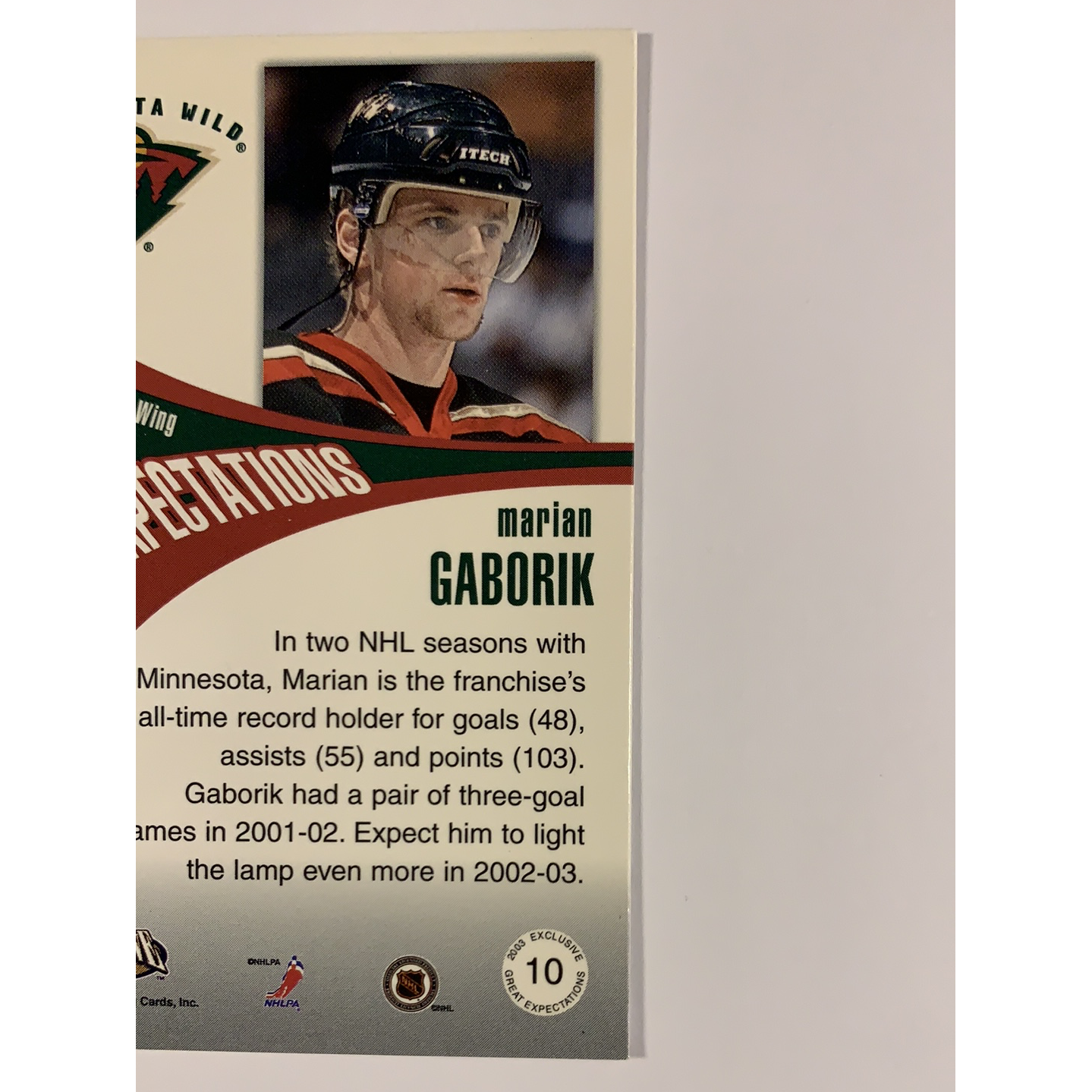  2002-03 Pacific Exclusive Marian Gaborik Great Expectations  Local Legends Cards & Collectibles