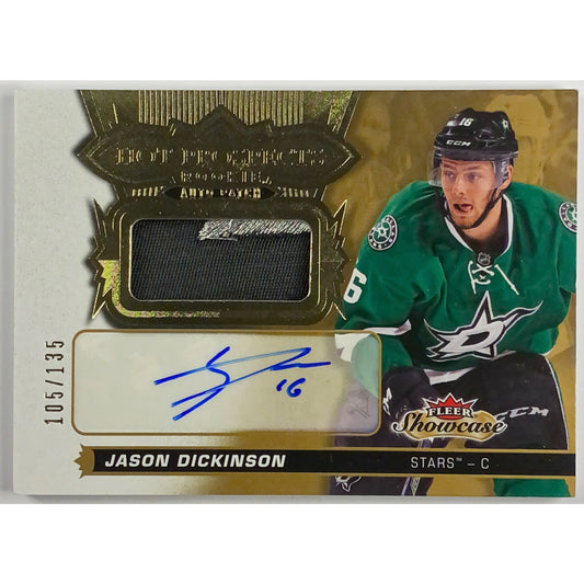 2016-17 Fleer Showcase Jason Dickinson Hot Prospects Rookie Auto Patch /135